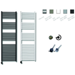 Sanicare Elektrische Design Radiator - 172 x 45 cm - 920 Watt - thermostaat chroom linksonder - zilver grijs SW890914