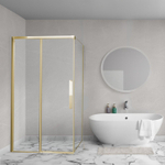 Aqua Vista Lokla Cuadra zijwand - 90x200cm - incl. montageset - geborsteld goud SW1209617