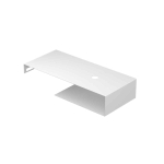 INK Smart XL Fonteinplateau - 100x45x20cm - tbv enkele waskom - zonder kraangat - handdoekhouder rechts - staal wit mat SW798201