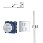 GROHE Grohtherm Cube Regendoucheset inbouw - hoofddouche vierkant 23cm - wandarm - chroom SW296685