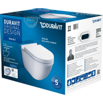Duravit Starck 3 wandclosetset diepspoel spoelrandloos 36x54cm met softclose closetzitting Wondergliss wit SW358500