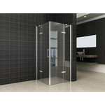 Wiesbaden Corner hoekinstap 90x90x200cm 2 draaideuren chroom 8mm glas NANO coating SW62382