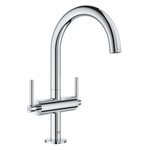 GROHE Atrio Wastafelkraan Opbouw - uitloop 16.6cm - L-size - push open - draaibaar - chroom SW225236