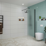 Fortifura Galeria inloopdouche - 70x200cm - mat glas - wandarm - mat zwart SW876790