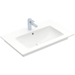 Villeroy en Boch Venticello meubelwastafel met 1 kraangat doorgestoken 80x50cm (geschikt voor 3 kraangaten) met overloop wit 1025138