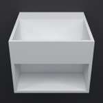 Arcqua Crosstone Raf fontein 32x32x25cm solid surface mat wit SW538267