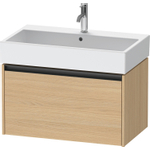 Duravit Ketho 2 wastafelonderbouwkast met 1 lade 78.4x46x44cm met greep antraciet natuur eiken mat SW772770