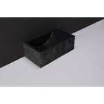 Forzalaqua Venetia Xs fonteinbak 29x16x10cm wasbak Links 0 kraangaten Natuursteen Graniet gezoet & gekapt SW230758