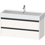 Duravit Ketho 2 wastafelonderbouwkast met 2 laden voor enkele wastafel 118.4x46x54.9cm met grepen antraciet wit supermat SW772758
