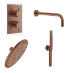 Crosswater MPRO Regendoucheset inbouw - 30cm hoofddouche - wandarm - staafhanddouche - geborsteld brons SW975318