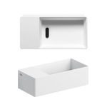 Clou New Flush 3 fontein 35x18cm inclusief afvoerplug voorbewerking voor kraangat links Wit mat SW398987