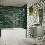 Crosswater Asura scharnierend badscherm - 90x150cm - leisteen SW1176471