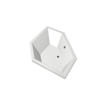 Xenz Society 145 hoekbad - 145x145cm - met overloop - zonder afvoer - Hoekopstelling links of rechts - Acryl Wit SW103513