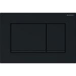 Geberit Sigma30 bedieningplaat, 2-toets spoeling frontbediening voor toilet 24.6x16.4cm glans zwart met matzwarte designstrook -beschadigd- OUTLET UDEN STORE34508