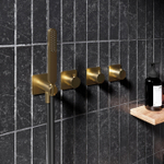 Hotbath Gal Afbouwdeel voor Inbouw bad/douche thermostaat 2 stopkranen zonder uitloop Geborsteld messing PVD SW656154