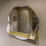 Mondiaz SPOT Badkamerspiegel - rond 70cm - spiegelplanchet - kleur Oro SW1235573