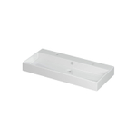 INK Unlimited wastafel - 100x45x11cm - 1 wasbak - 2 kraangaten - porselein wit glans SB0202081