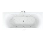 Riho Easypool 3.1 Lima whirlpoolbad rechts 190x90cm hydro 6+4+2 aero 10 colour speaker touch bediening inclusief poten en afvoer wit SW699379