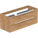 Thebalux Type onderbouwkast 120x45x50cm 1 uitsparing opbouwgreep wit mat 2 softclose lades standaard greep MDF/spaanderplaat sequoia SW768795