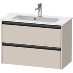 Duravit Ketho 2 wastafelonderbouwkast met 2 laden 81x39x54.9cm met grepen antraciet taupe mat SW771888
