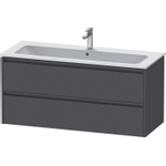 Duravit Ketho 2 wastafelonderbouwkast met 2 laden voor enkele wastafel 121x48x55cm met grepen antraciet grafiet mat SW773142