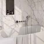 Brauer Chrome Edition Badkraan Inbouw - douchegarnituur - 20cm uitloop - met inbouwdeel - 3 gladde knoppen - handdouche rond 3 standen - chroom SW398014