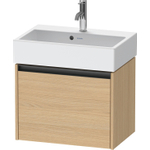 Duravit Ketho 2 wastafelonderbouwkast met 1 lade 58.4x39x44cm met greep antraciet natuur eiken mat SW772789