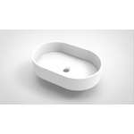 Arcqua Case waskom - 55x36cm - Ovaal - Cast marble Wit Glans SW767299