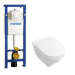Villeroy & Boch O.novo inbouwset Wisa met diepspoel wandcloset wit softclose zitting afdekplaat wit SW46975