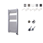 Sanicare Elektrische Design Radiator - 111.8 x 60 cm - 730 Watt - thermostaat zwart rechtsonder - zilver grijs SW420048