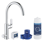 GROHE Blue Pure Eurosmart 1-gats keukenkraan duo m. C-uitloop m. filterfunctie starterkit chroom SW354714