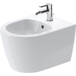 Duravit ME by Starck wandbidet Compact 37x48cm met kraangat met overloop met wondergliss wit SW84177