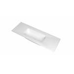 INK Reflekt wastafel - 120x40x1.5cm polystone midden zonder kraangat - mat wit SW956013
