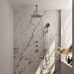 Brauer Chrome Edition Regendoucheset inbouw - hoofddouche 30cm - plafondarm 20cm - 3 gladde knoppen - handdouche rond 3 standen - chroom SW398025