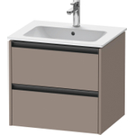 Duravit Ketho 2 wastafelonderbouwkast met 2 laden 61x48x55cm met grepen antraciet basalt mat SW772210