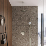 Hotbath Cobber IBS22 Regendoucheset inbouw - 30cm plafondarm - 20cm ronde hoofddouche - 3 standen handdouche - glijstang - nikkel geborsteld SW299061