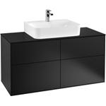 Villeroy & Boch Finion wastafelonderkast 120x60.3cm 4 lades Black matt SW479604