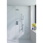 Fortifura Calvi Inbouw Regendoucheset - thermostatisch - wandarm - glijstang - 25cm hoofddouche - staaf handdouche - metalen doucheslang - chroom SW1030626