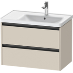 Duravit Ketho 2 wastafelonderbouwkast met 2 laden voor waskom rechts 78.4x45.5x54.9cm met grepen antraciet taupe supermat SW772431