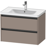 Duravit Ketho 2 wastafelonderbouwkast met 2 laden 78.4x45.5x54.9cm met grepen antraciet basalt mat SW772684