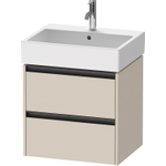 Duravit Ketho 2 wastafelonderbouwkast - 2 laden - 58.4x46x54.9cm - grepen antraciet - taupe supermat SW772539
