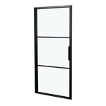 Riho Grid draaideur 90x200cm zwart profiel en helder glas SW242172