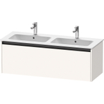 Duravit Ketho 2 wastafelonderbouwkast met 1 lade voor dubbele wastafel 128x48x44cm met greep antraciet wit supermat SW771890