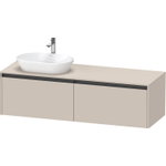 Duravit Ketho 2 wastafelonderbouwkast incl. consoleplaat met 2 laden voor waskom links 160x55x45.9cm met handgrepen antraciet taupe mat SW772813