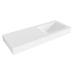 Mondiaz CLOUD Talc Vrijhangende wastafel - 120cm - wasbak rechts - rand 12cm - Solid surface Talc SW430276