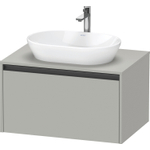 Duravit Ketho 2 wastafelonderbouwkast incl. consoleplaat met 1 lade 80x55x45.9cm met handgreep antraciet betongrijs mat SW772732