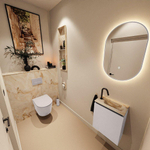 MONDIAZ TURE-DLUX 40cm toiletmeubel Cale. EDEN wastafel Frappe positie rechts. Met 1 kraangat. SW1102664