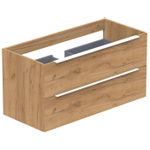 Thebalux Type onderbouwkast 100x45x50cm opbouwgreep wit mat 2 softclose lades standaard greep MDF/spaanderplaat brandy SW768833