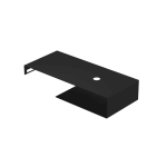 INK Smart XL Fonteinplateau - 100x45x20cm - tbv enkele waskom - zonder kraangat - handdoekhouder rechts - staal zwart mat SW798189