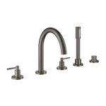 GROHE Atrio afbouwdeel 5-gats badrandcombinatie met omstel met handdouche met doucheslang 200cm m. hefboomgrepen brushed hard graphite SW225258